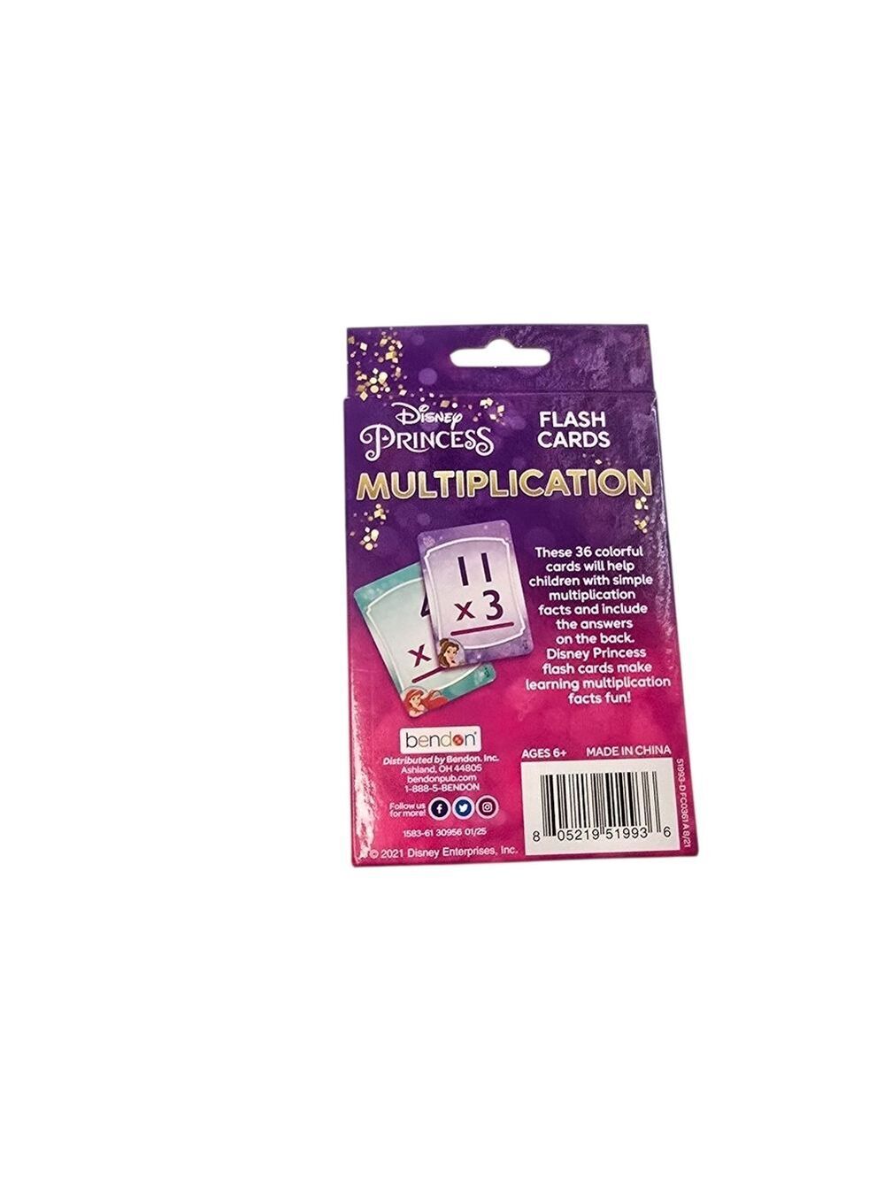Disney Princess Multiplication Flash Cards 36 Cards Learning Math Game - Picture 3 of 3
